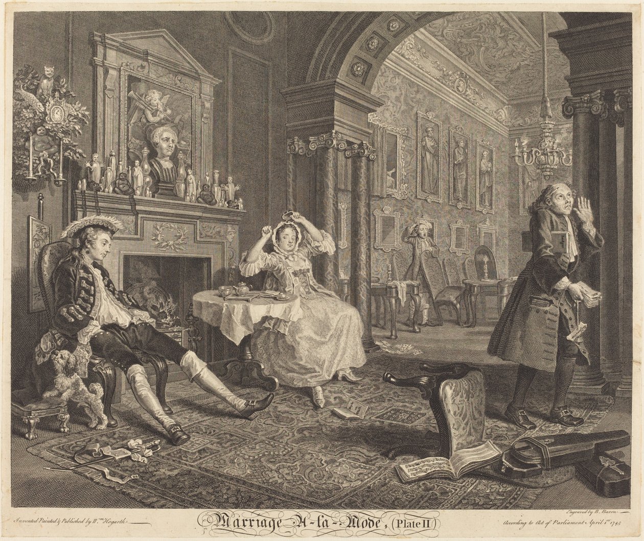 Házasság a la Mode: pl. 2, 1745. alkotó: Bernard Baron