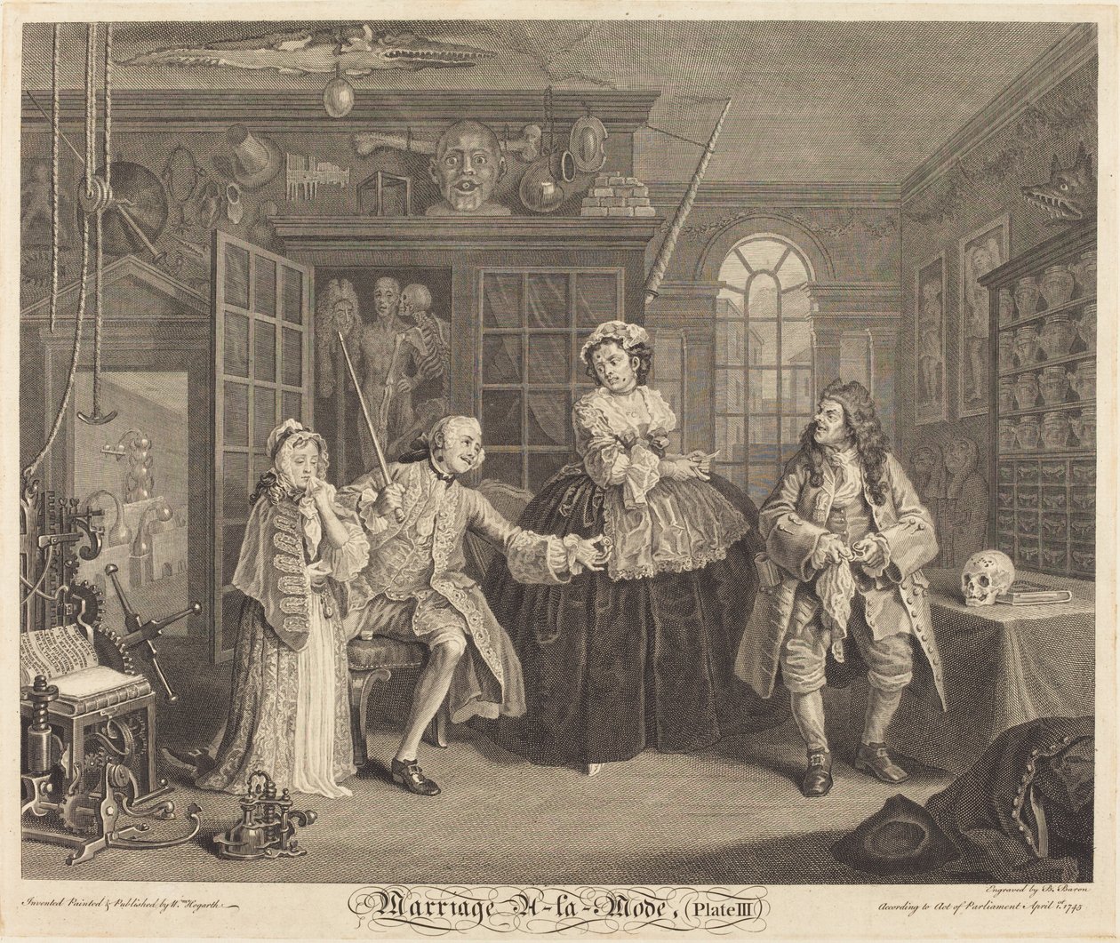 Házasság a la Mode: pl. 3, 1745. alkotó: Bernard Baron