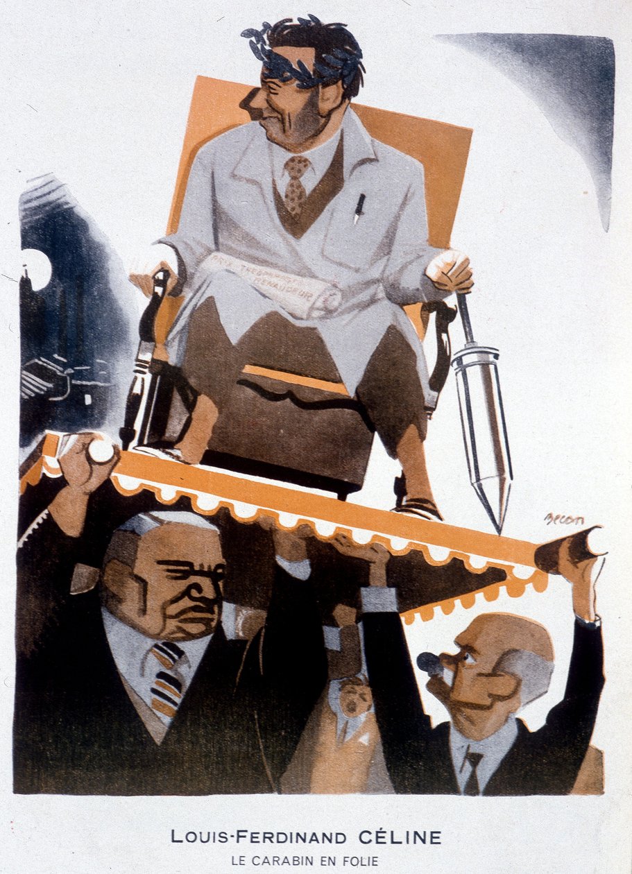 Louis-Ferdinand Celine (1894-1961) rajzfilmje (Louis Ferdinand Celine) - Bernard Becan (Bernhard Kahn) (1890-1943) illusztrációja a „Fantasio” című filmben, 1933.01.15. alkotó: Bernard Becan