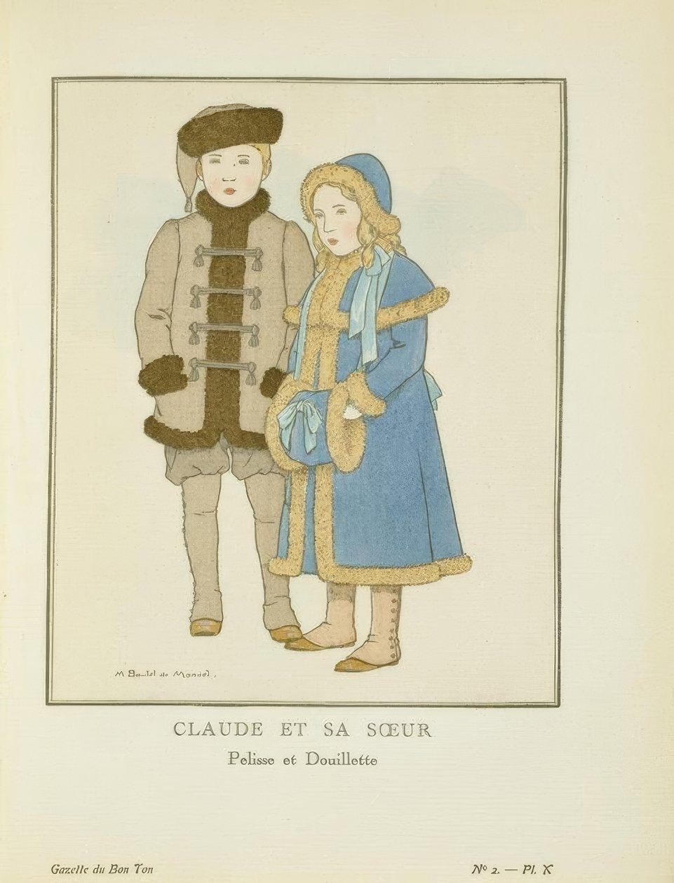 Claude és nővére - Pelisse és Douilette alkotó: Bernard Boutet de Monvel