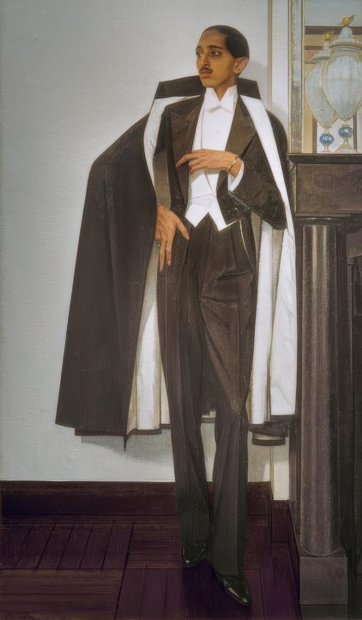 Maharaja Yeshwant Rao Holkar II Indore nyugati részén... alkotó: Bernard Boutet de Monvel