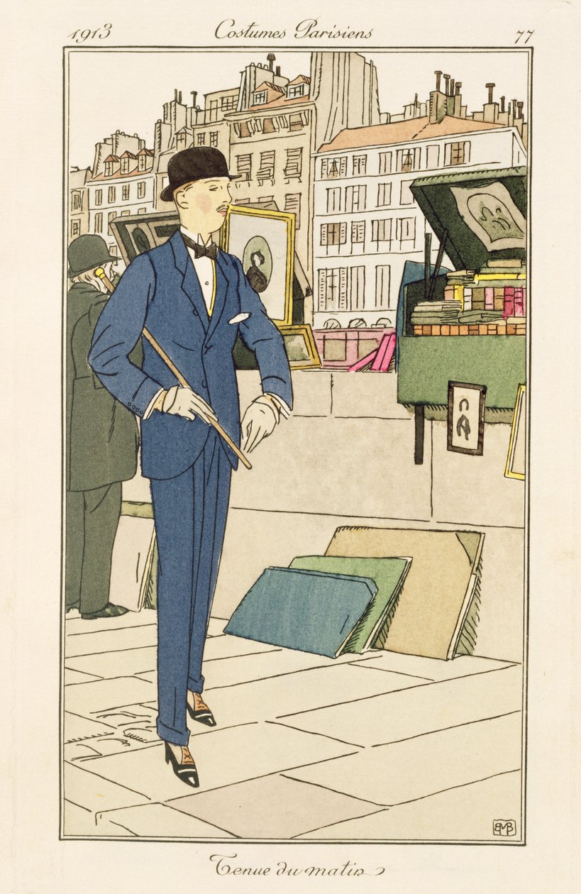 Reggeli öltöny, a Costumes Parisiens-ből alkotó: Bernard Boutet de Monvel