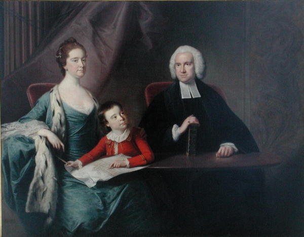 John Fountayne tiszteletes (1741-1802) portréja Melton-on-the-Hillről, feleségéről, Annról és fiukról, Thomasról, az 1760-as évek elején (olaj, vászon) alkotó: Bernard Downes