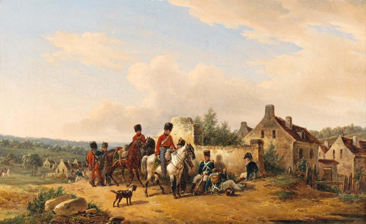 Francia császári katonák alkotó: Bernard Edouard Swebach