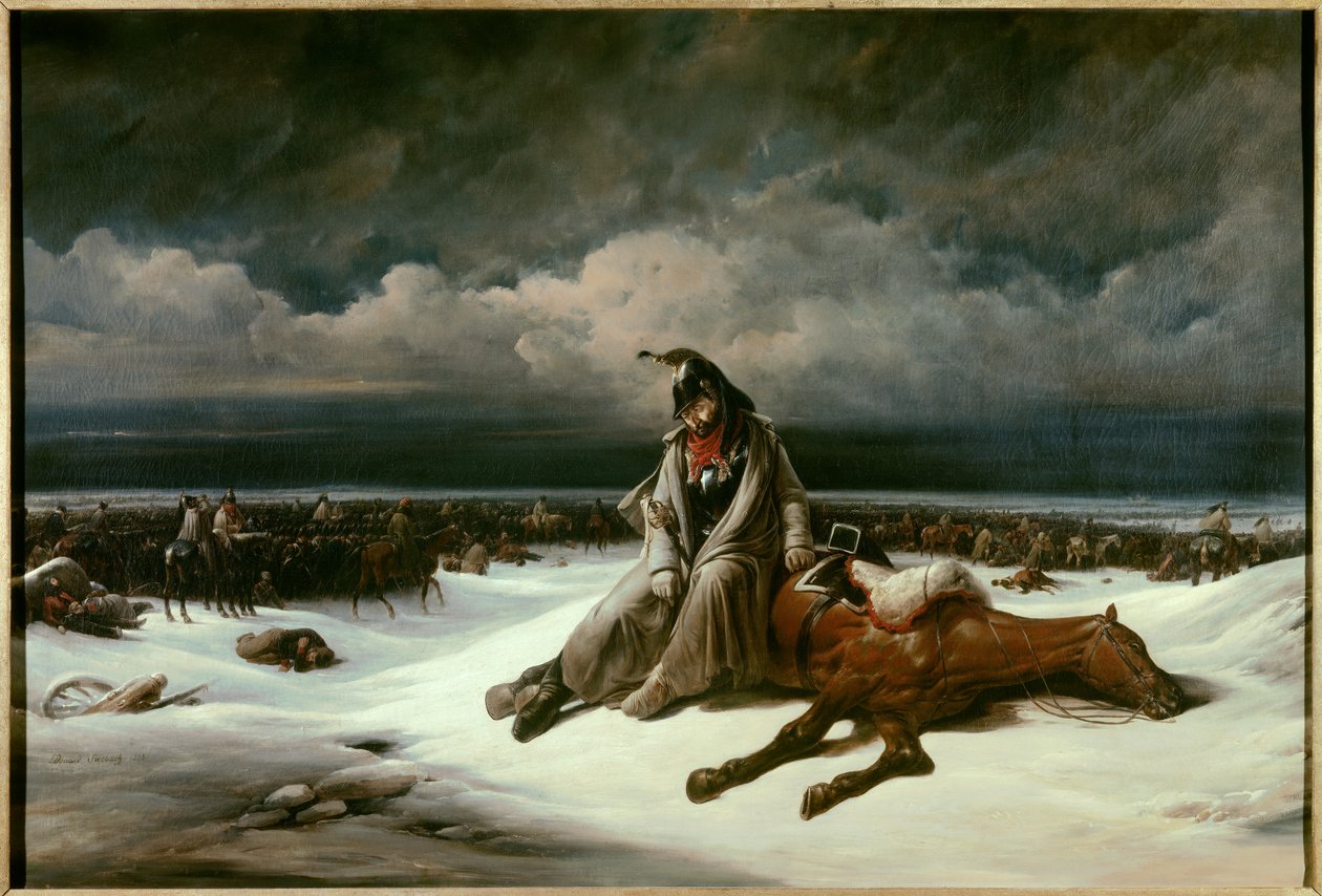 Oroszország nyugdíjba vonulása (1812). Bernard Edouard Swebach (1800-1870) festménye alkotó: Bernard Edouard Swebach