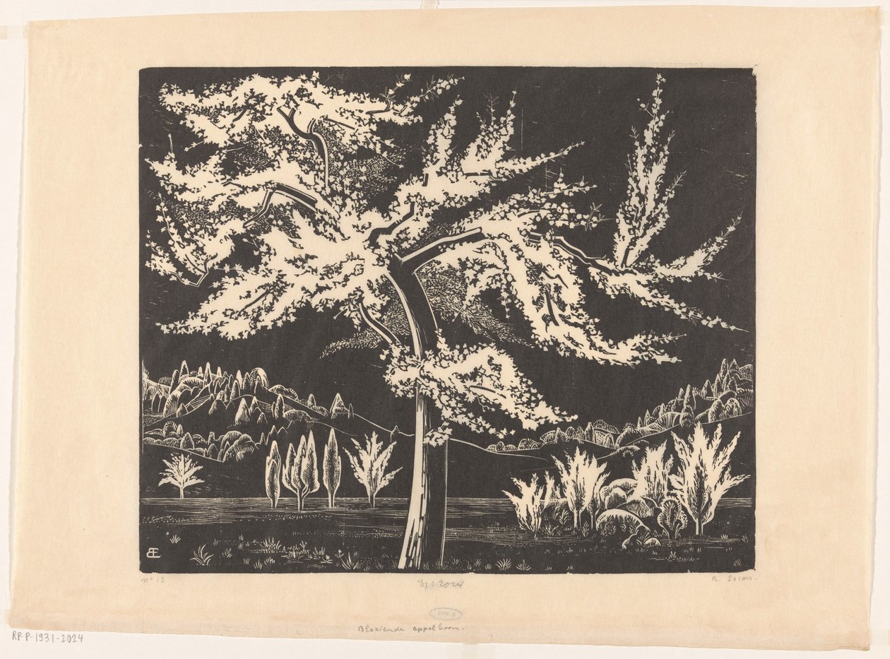 Virágzó almafa (eredeti cím a tárgyon) alkotó: Bernard Essers (signed by artist)