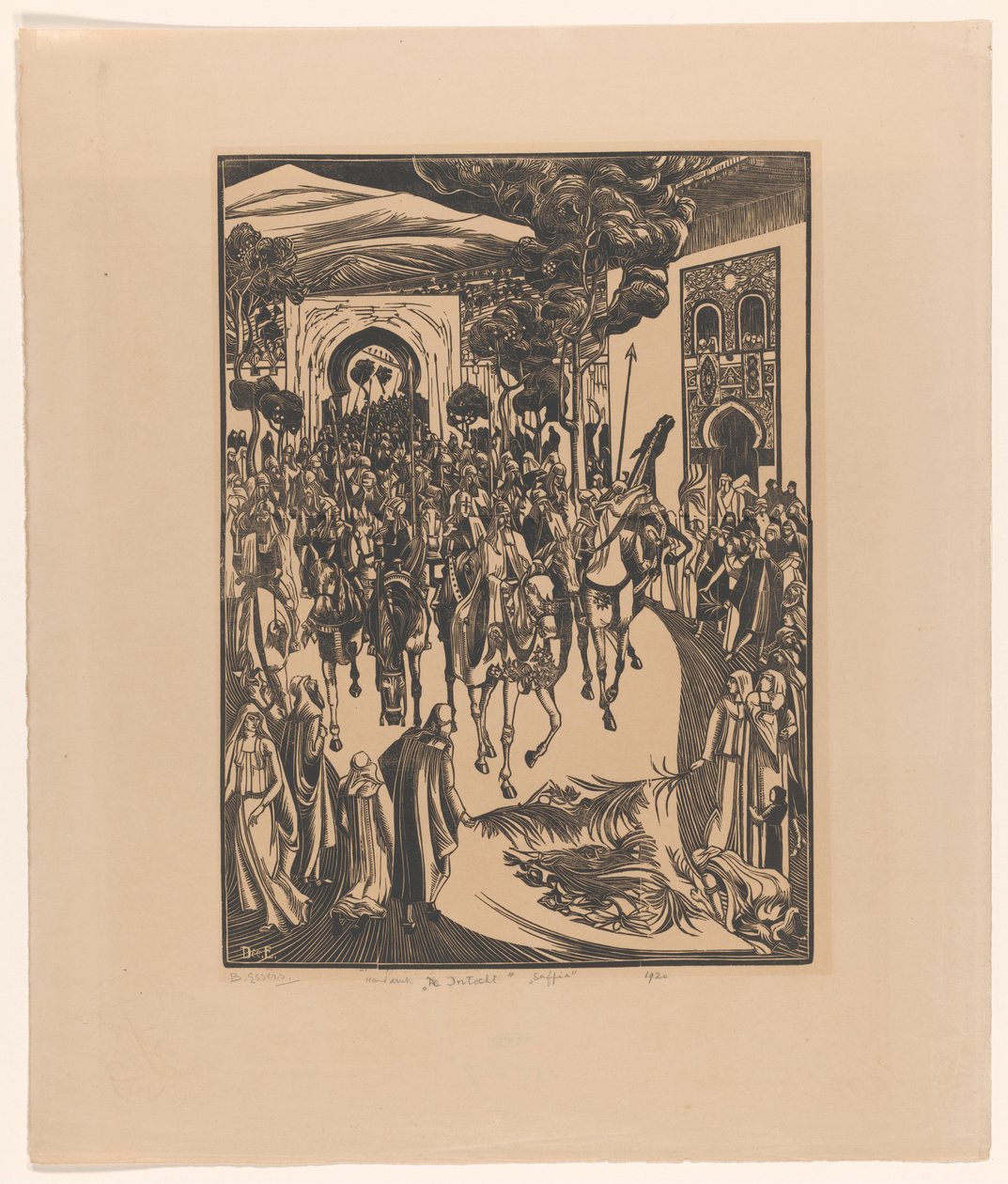 De Intocht (eredeti cím az objektumon) Saffia (eredeti cím az objektumon) alkotó: Bernard Essers (signed by artist)