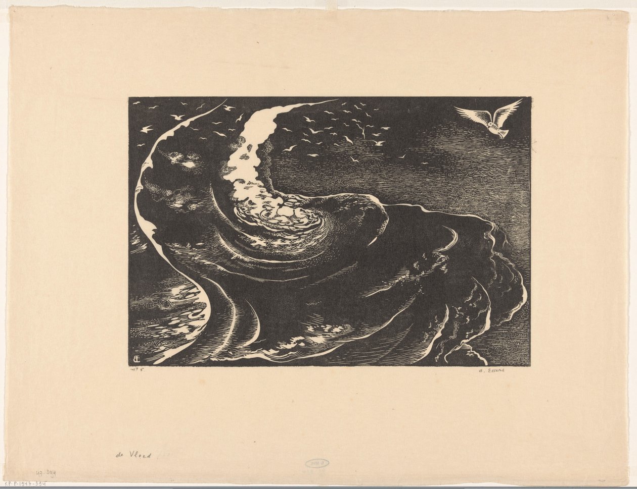 De vloed (eredeti cím az objektumon) alkotó: Bernard Essers (signed by artist)