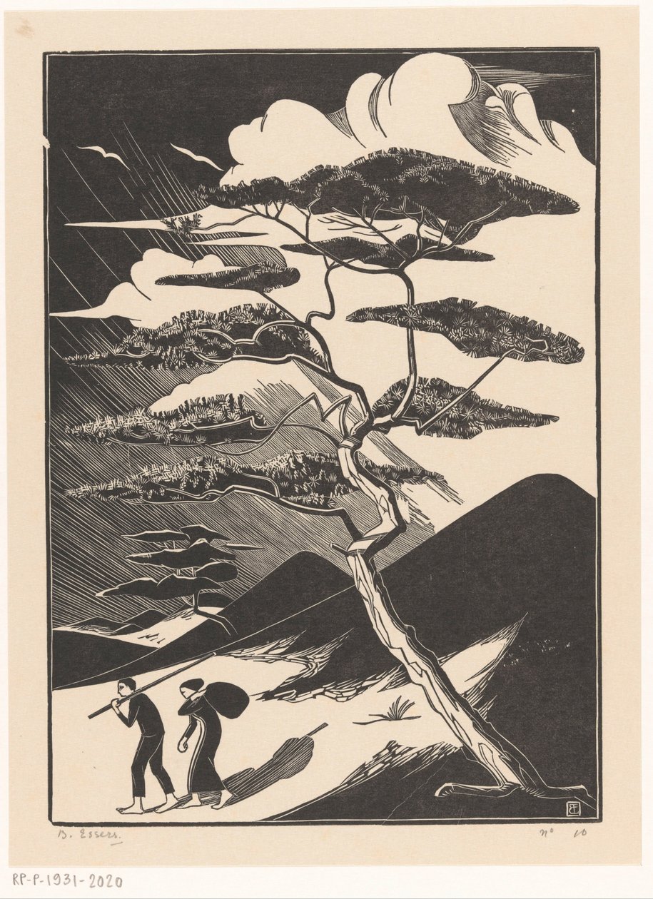 Dűne serpenyő két figurával alkotó: Bernard Essers (signed by artist)