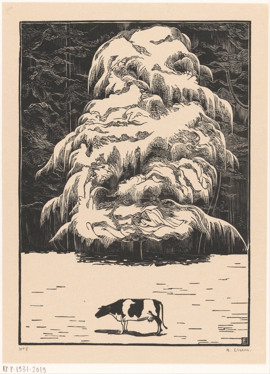 Tehén vörösfenyővel alkotó: Bernard Essers (signed by artist)