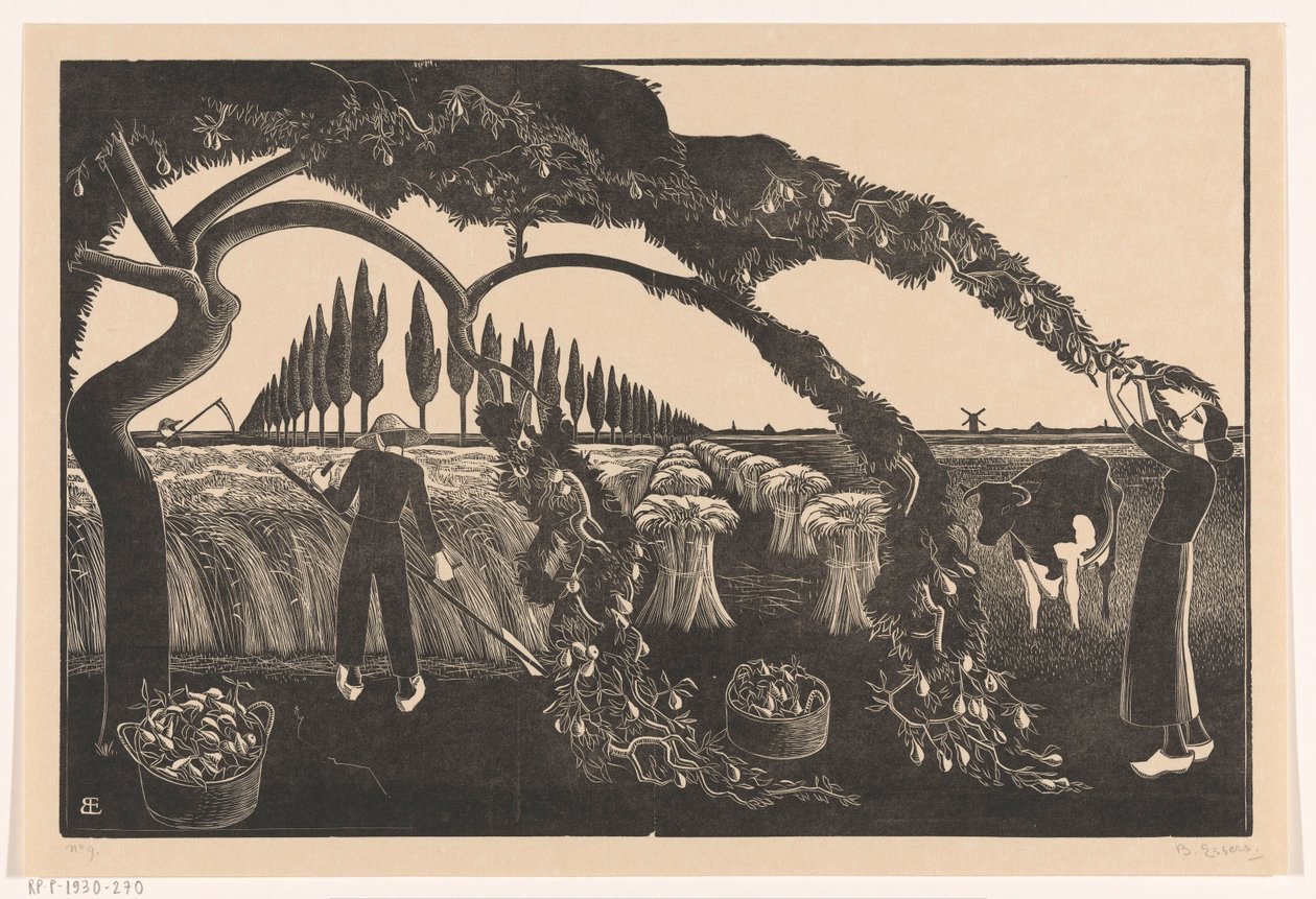 Férfi és nő betakarítása alkotó: Bernard Essers (signed by artist)