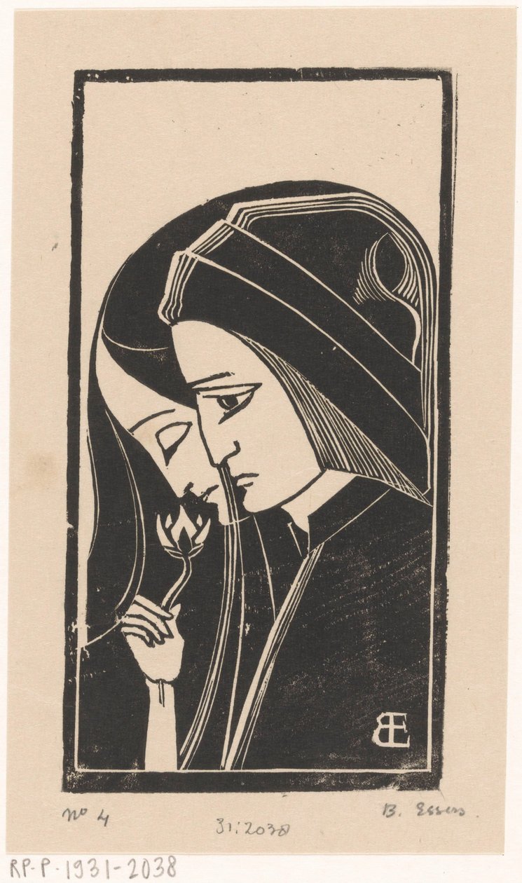 Portré Dante Alighieri és Beatrice Portinari alkotó: Bernard Essers (signed by artist)