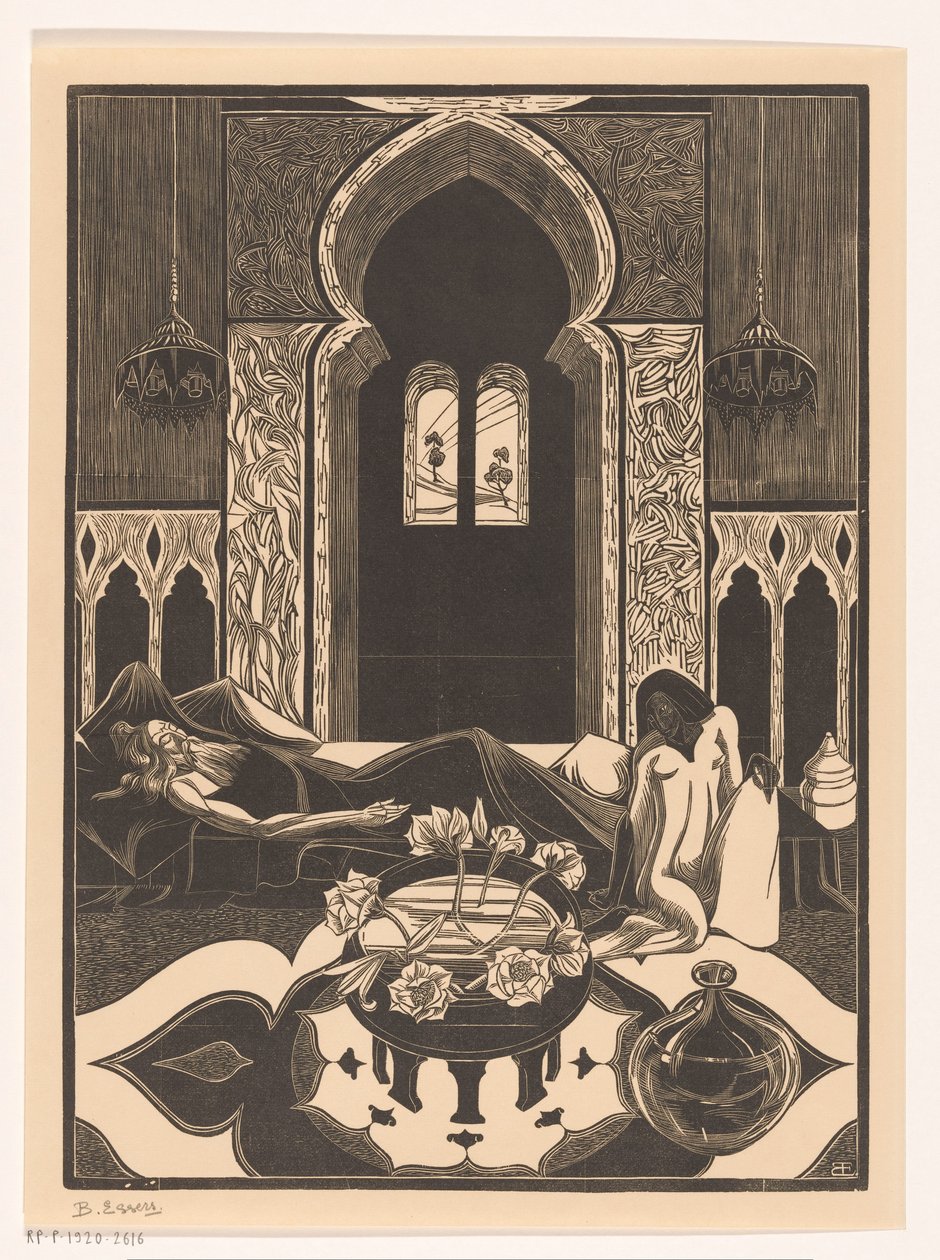 Néző nő alkotó: Bernard Essers (signed by artist)