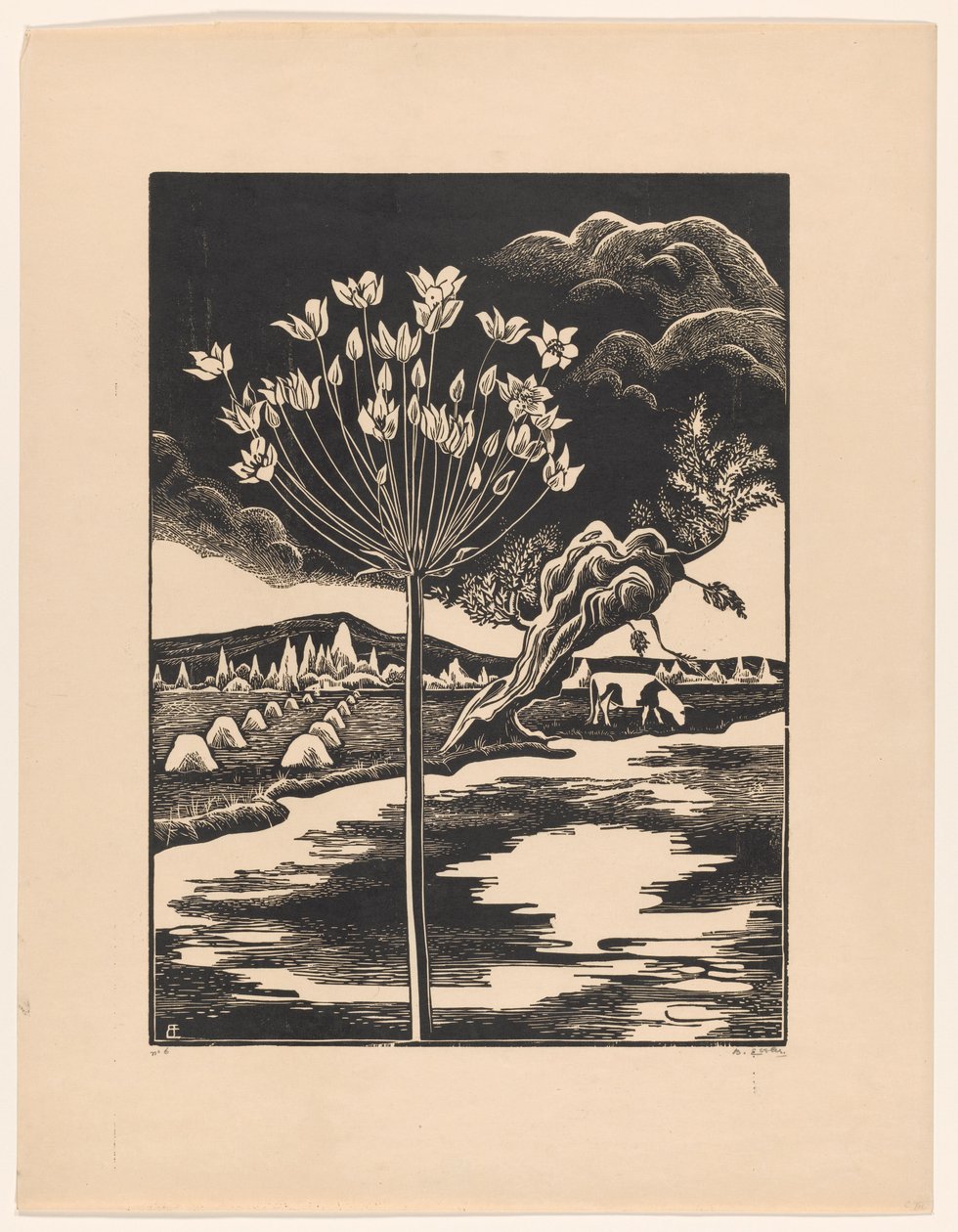 Hattyúvirág a tájban alkotó: Bernard Essers (signed by artist)