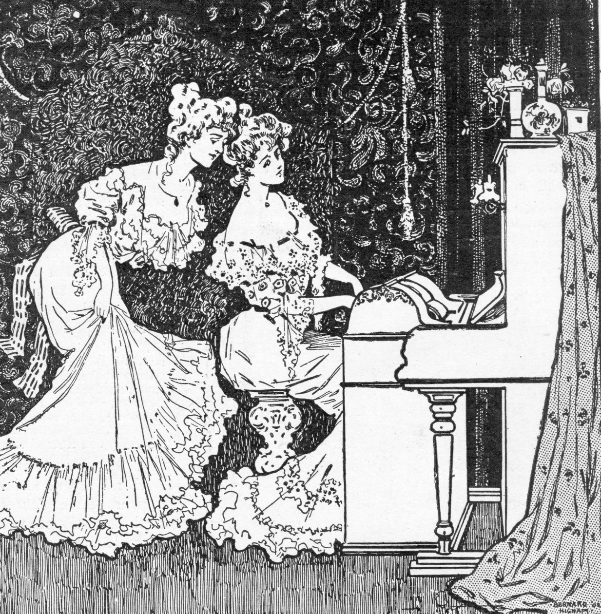 The Pianola, reklám a The Graphic-tól, 1902. július 19 alkotó: Bernard Higham