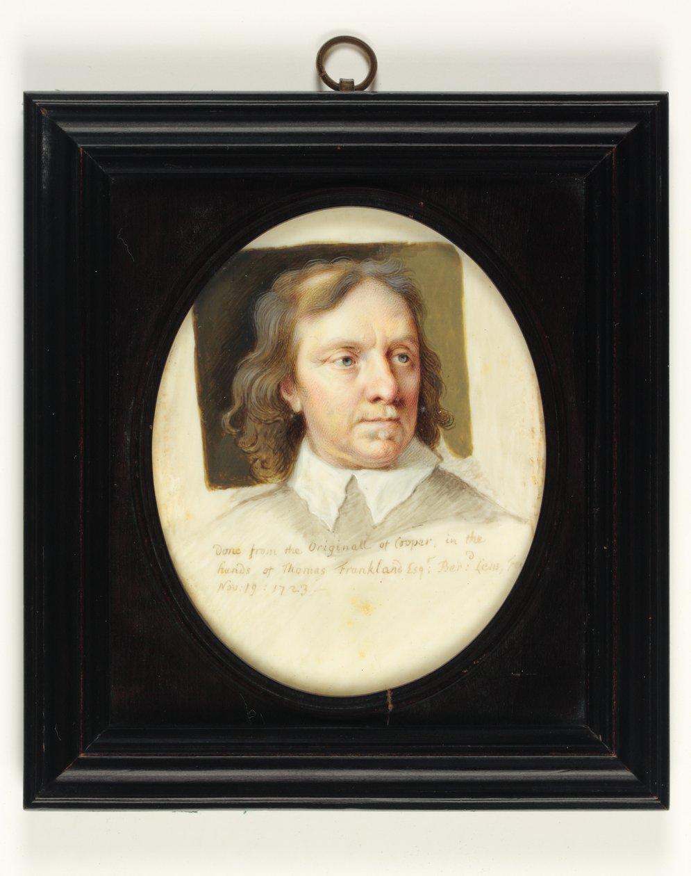 Oliver Cromwell (akvarell elefántcsonton) alkotó: Bernard III Lens