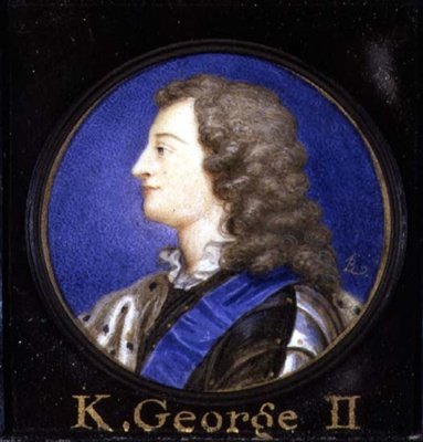 II. György (1683-1760) portréja (akvarell a kártyán) alkotó: Bernard III Lens