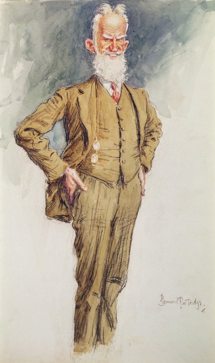 George Bernard Shaw portréja, 1925 körül (akvarell papíron) alkotó: Bernard John Partridge