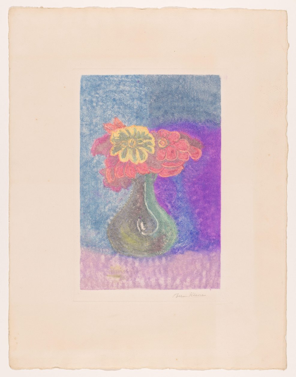 Váza virágokkal alkotó: Bernard Klene (signed by artist)