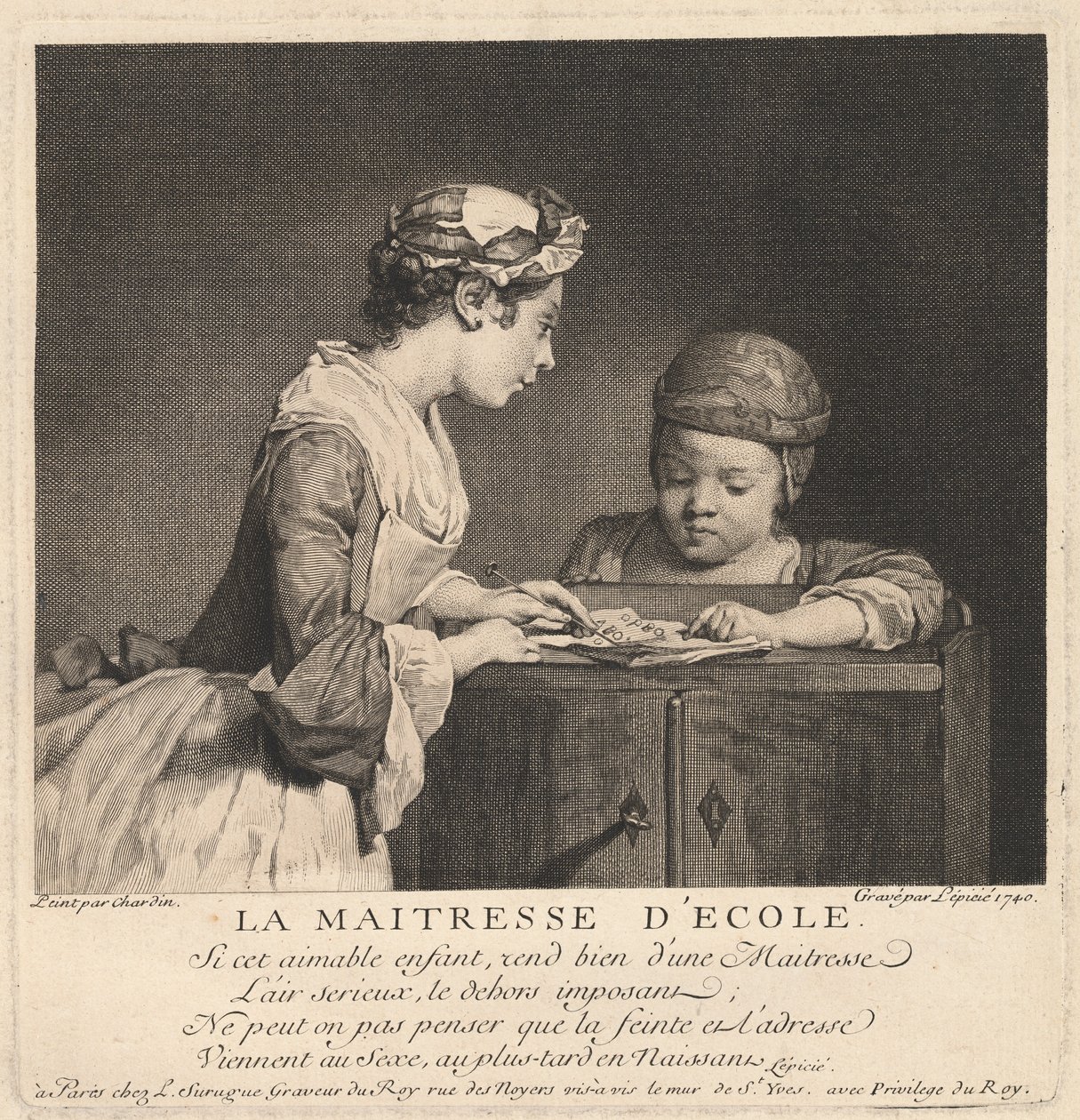 Az iskolai tanár alkotó: Bernard Lépicié after Jean Siméon Chardin