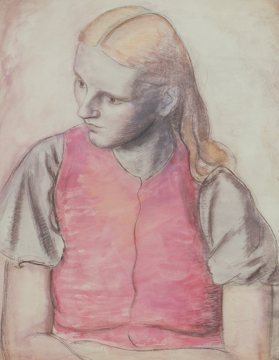 A művész feleségének portréja, 1926 körül (ceruza és akvarell) alkotó: Bernard Meninsky