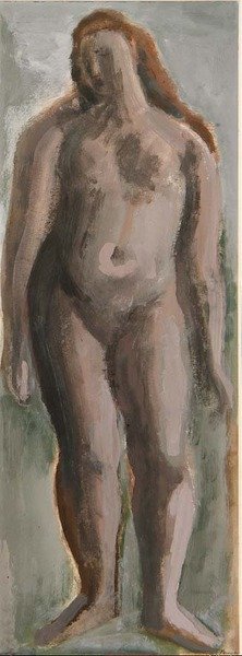 Álló női figura (guache papíron) alkotó: Bernard Meninsky