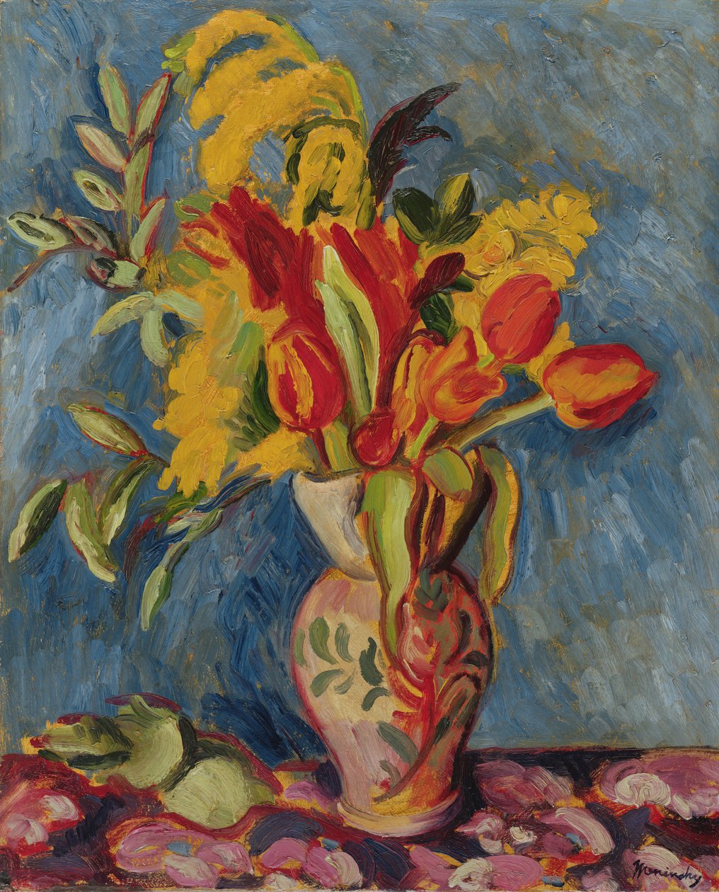 Csendélet virágokkal egy kancsóban, 1920 körül (olaj, vászon) alkotó: Bernard Meninsky