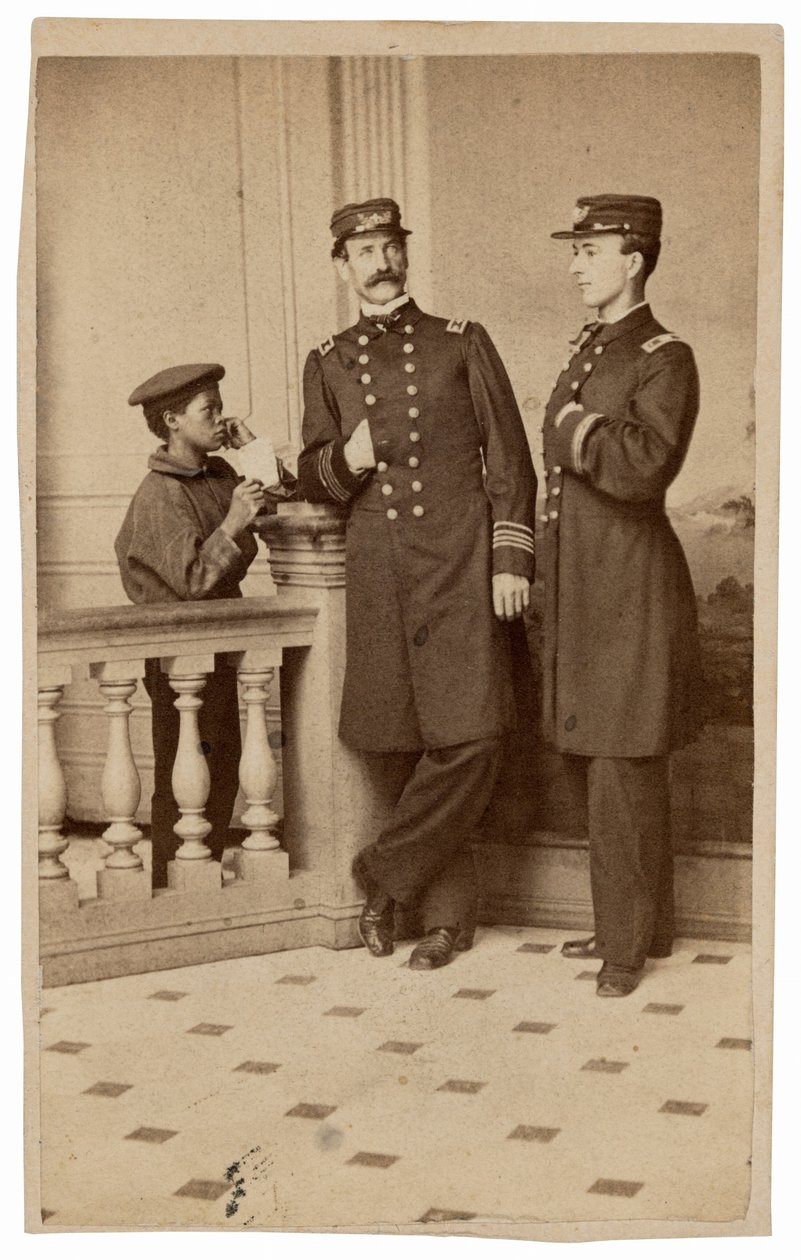 Tengerésztisztek és egy hírvivő portréja,c. 1863 (fotó) alkotó: Bernard Moses