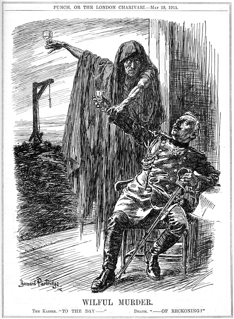 Punch rajzfilm a Lusitania elsüllyedéséről, 1915 alkotó: Bernard Partridge
