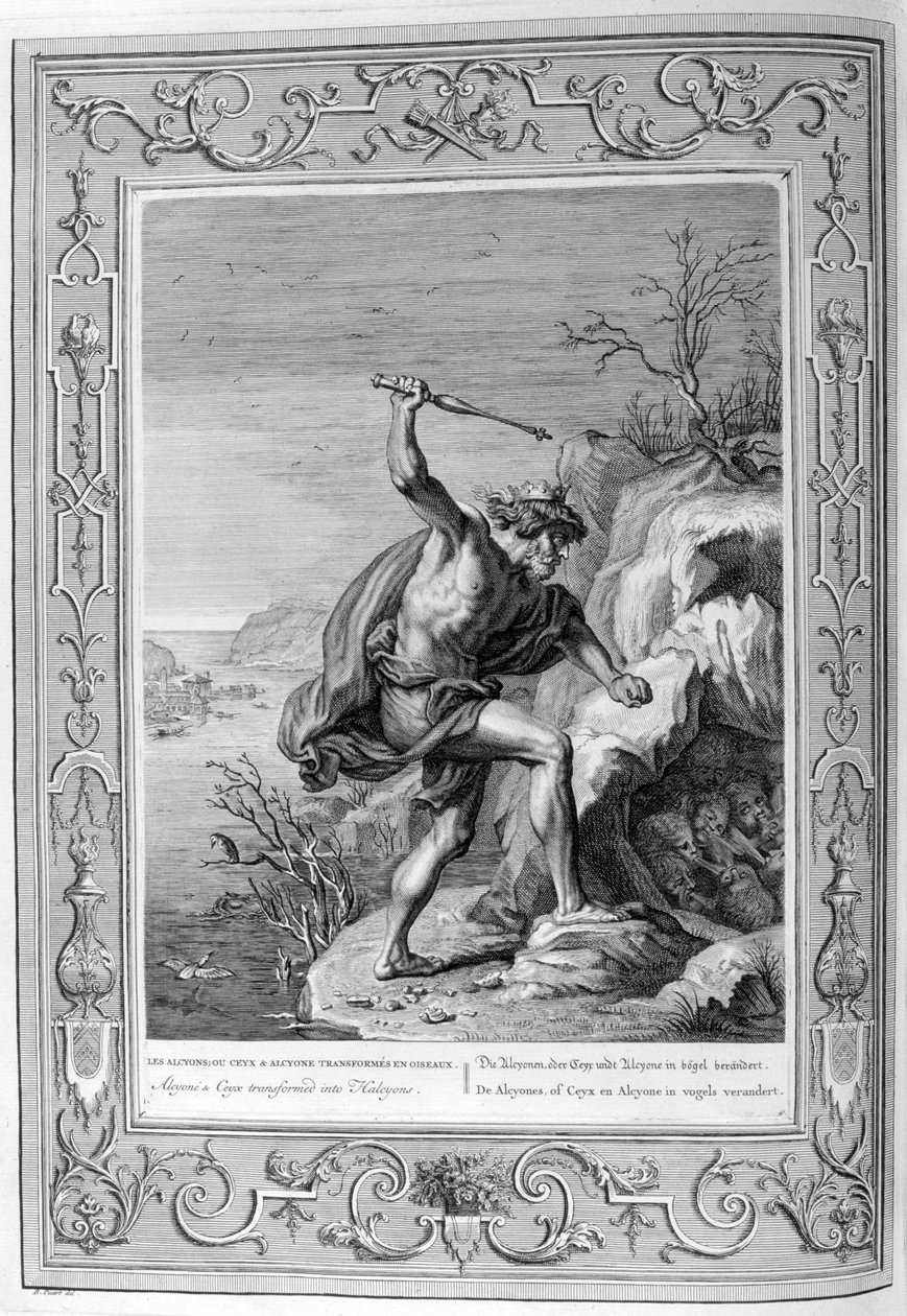 Alcyone és Ceyx madárrá változott, 1733 alkotó: Bernard Picart