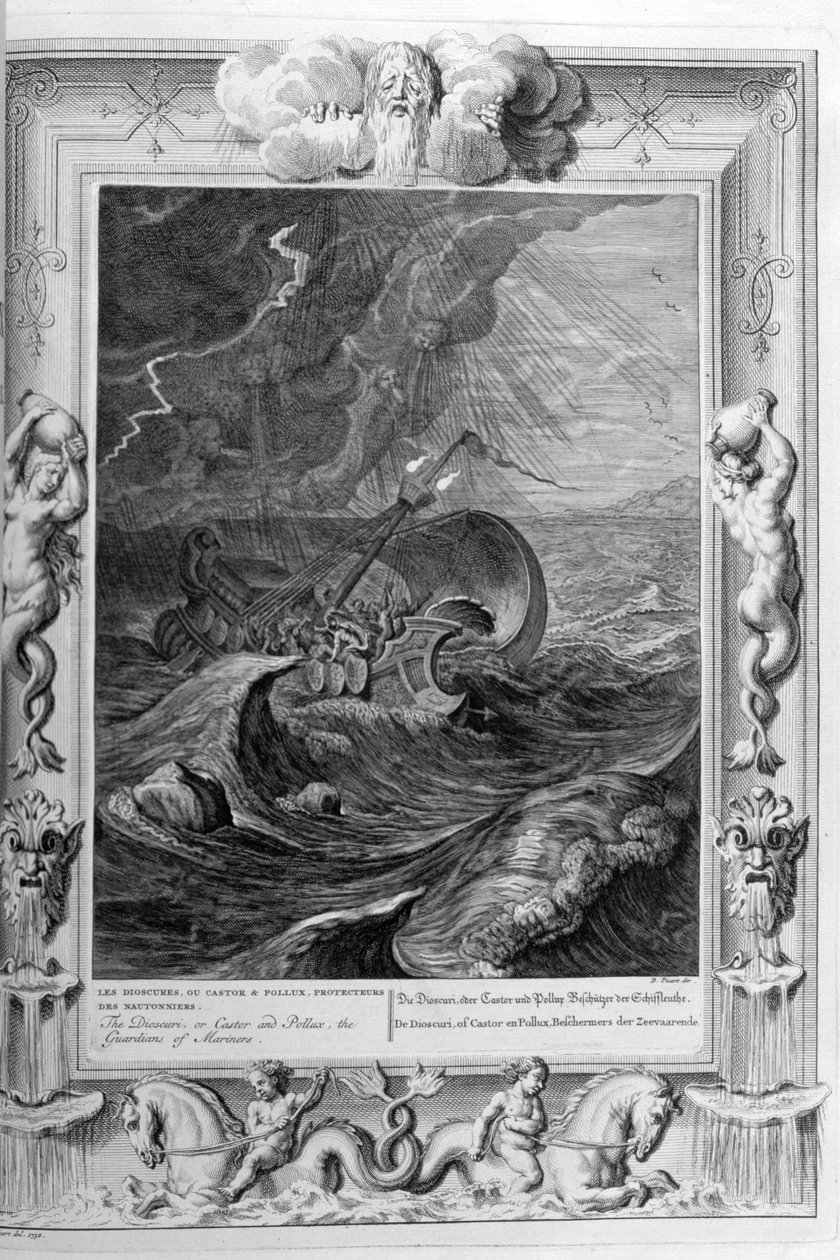 Castor és Pollux (metszet) alkotó: Bernard Picart