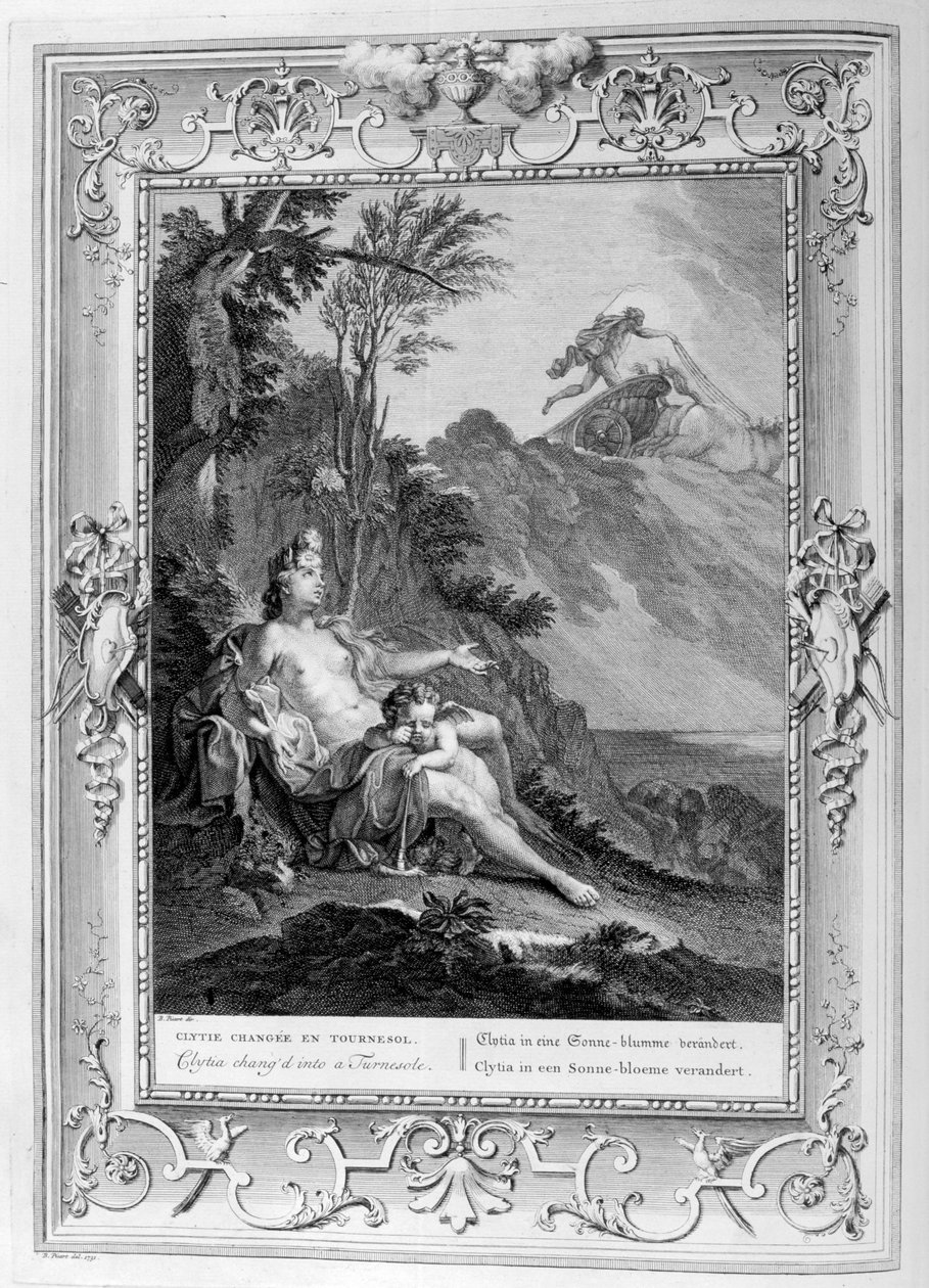 Clytia forgataggá változott, 1733 alkotó: Bernard Picart