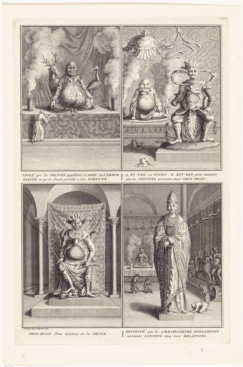 Négy kínai isten, 1728 alkotó: Bernard Picart