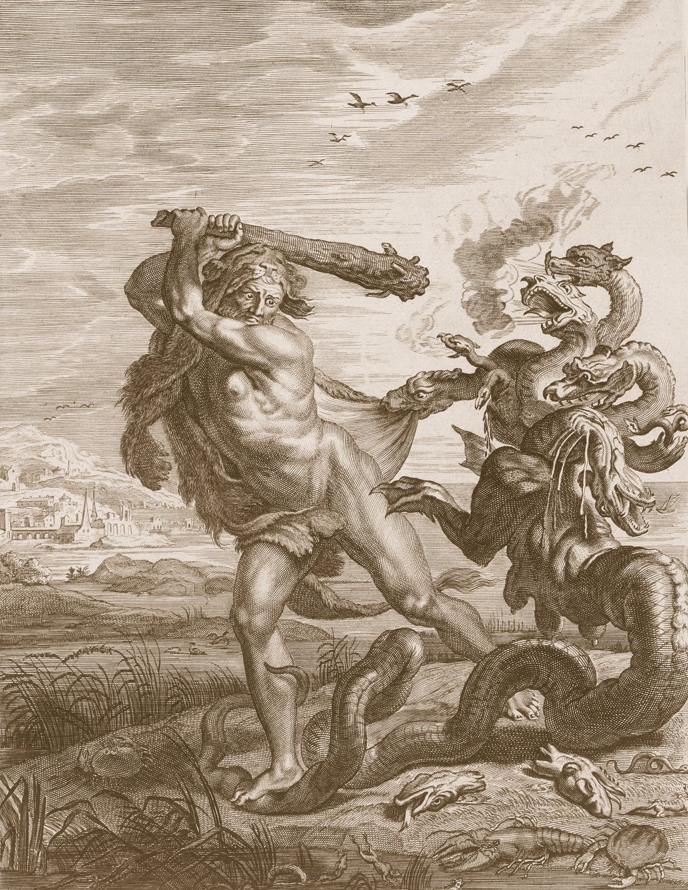 Herkules harcol a lerni hidrával, 1731 alkotó: Bernard Picart