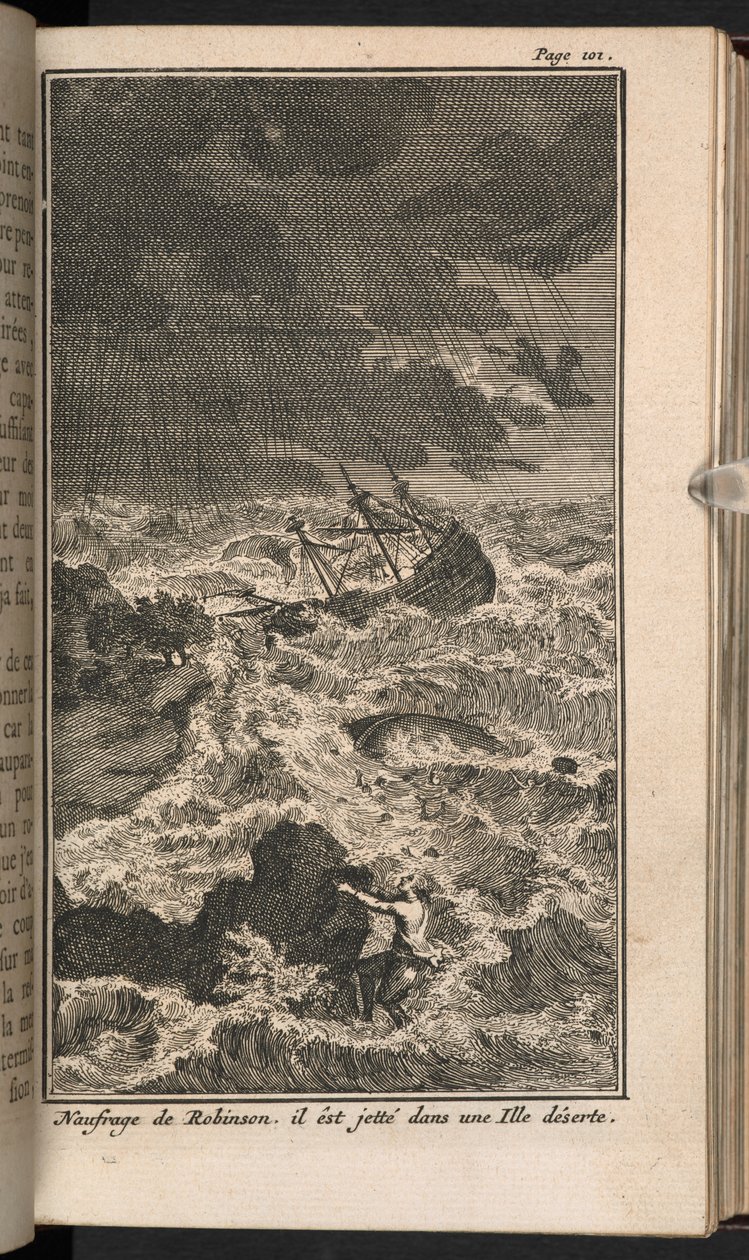 Illusztráció a "Robinson Crusoe" francia kiadásából alkotó: Bernard Picart