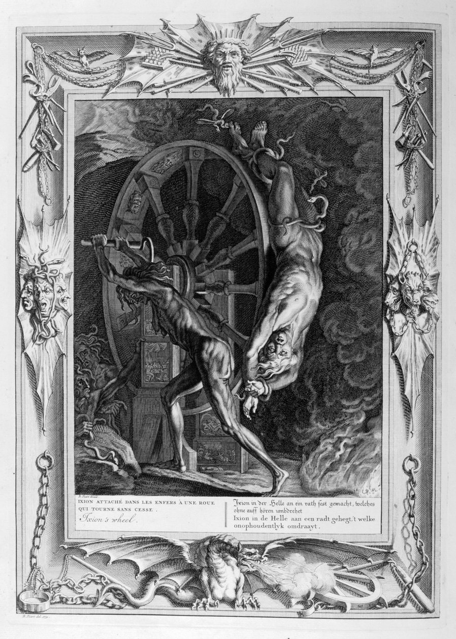 Ixion a Tartarusban a keréken, 1733 alkotó: Bernard Picart
