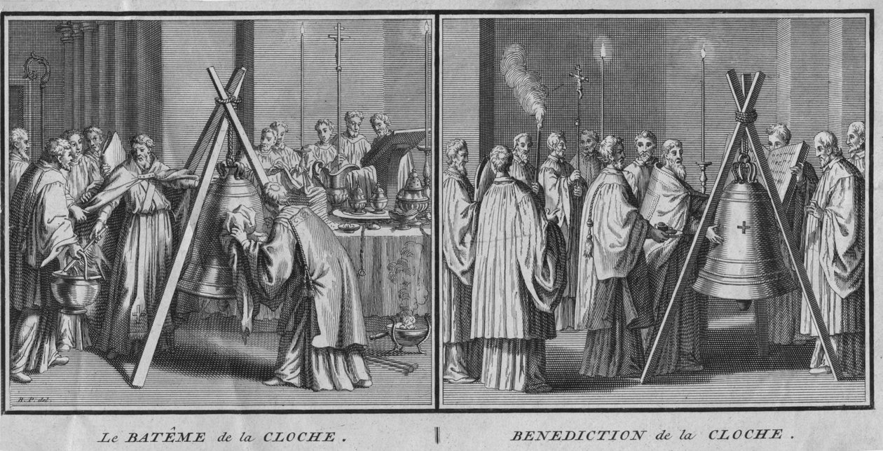 A harangkeresztség és a harangszentelés, 1724. alkotó: Bernard Picart