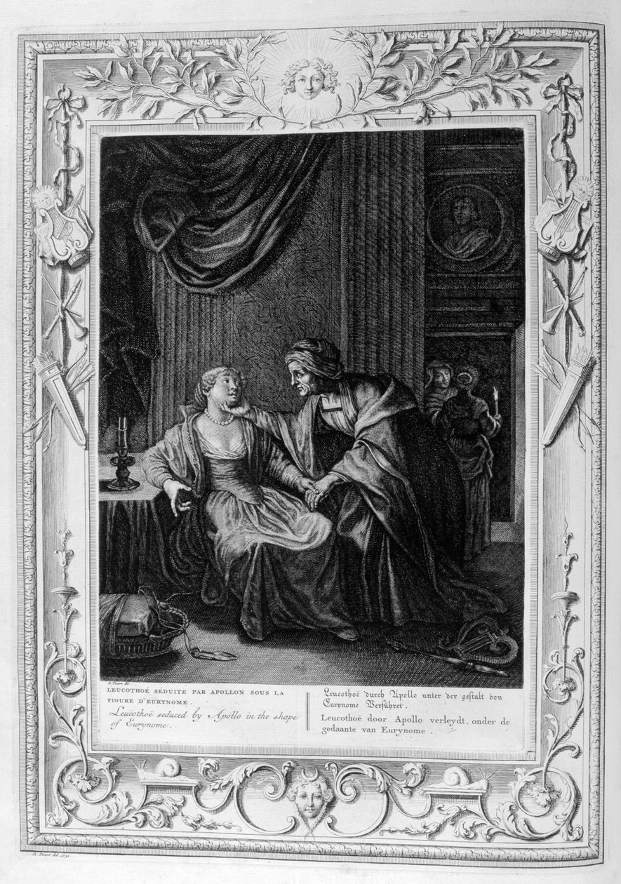 Apollón által elcsábított Leucohoe Eurynome alakjában, 1733 alkotó: Bernard Picart