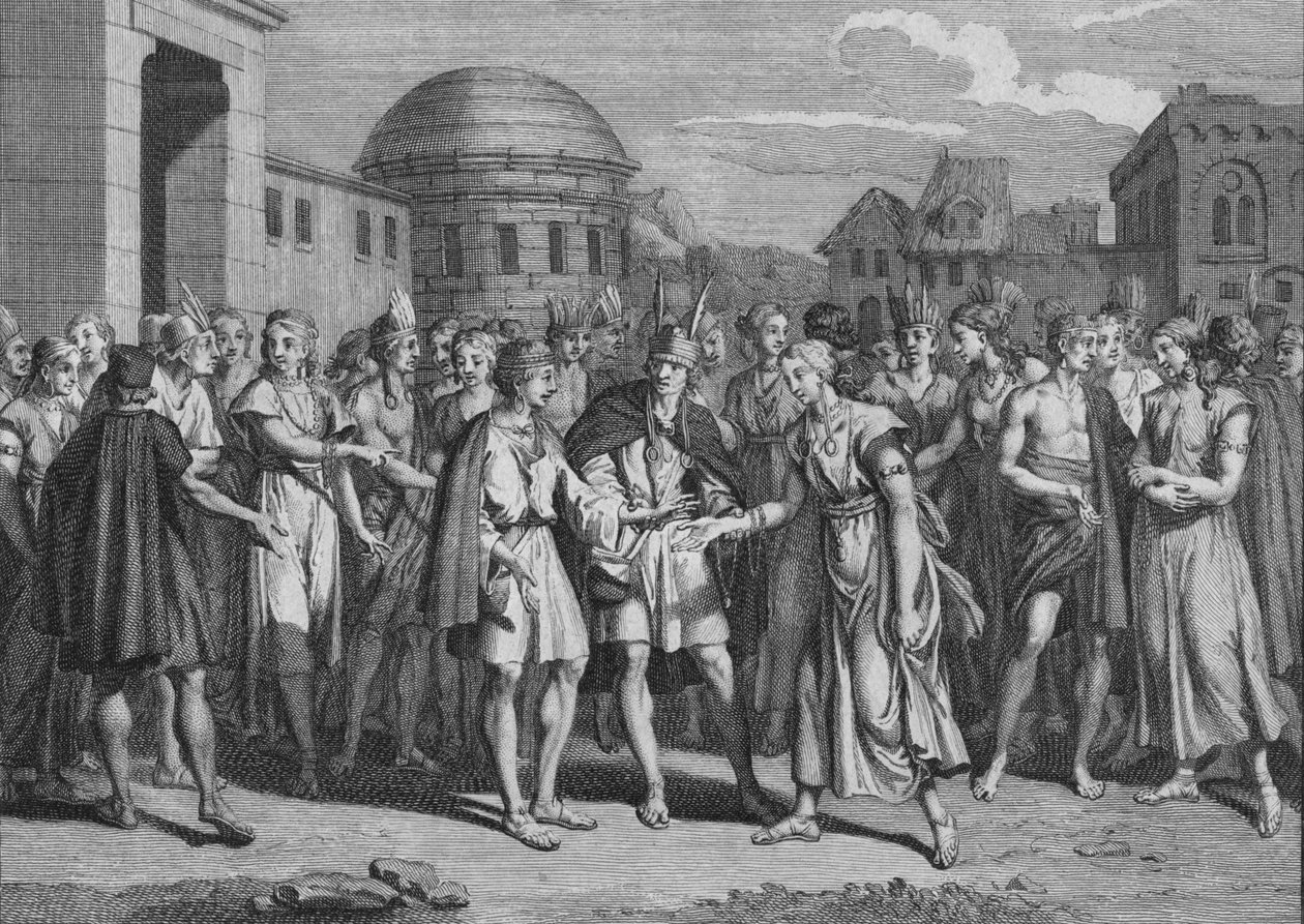Módszer, ahogyan LYncas feleségül veszi a vérbelieket, 1723. alkotó: Bernard Picart