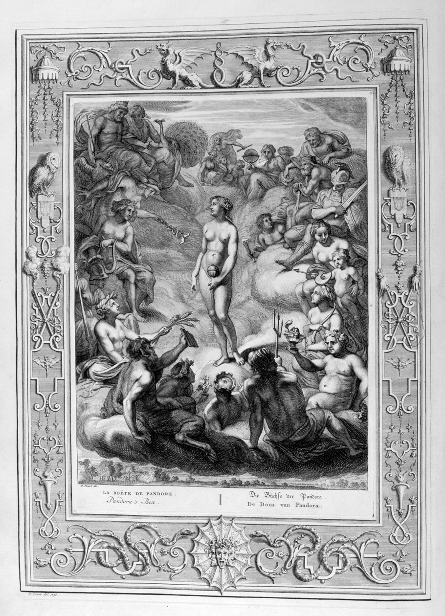 Pandoras-szelence, 1733 alkotó: Bernard Picart