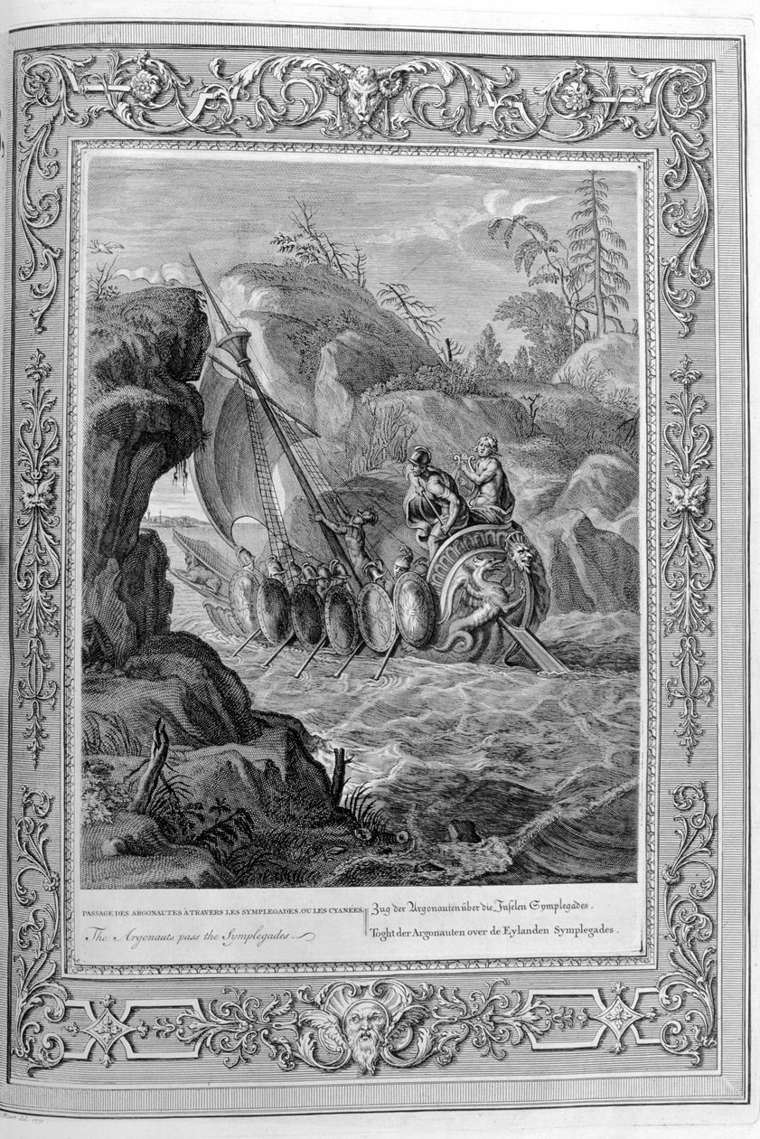Az argonauták átvonulása a Symplegades-en keresztül, Hellespont, 1733 alkotó: Bernard Picart