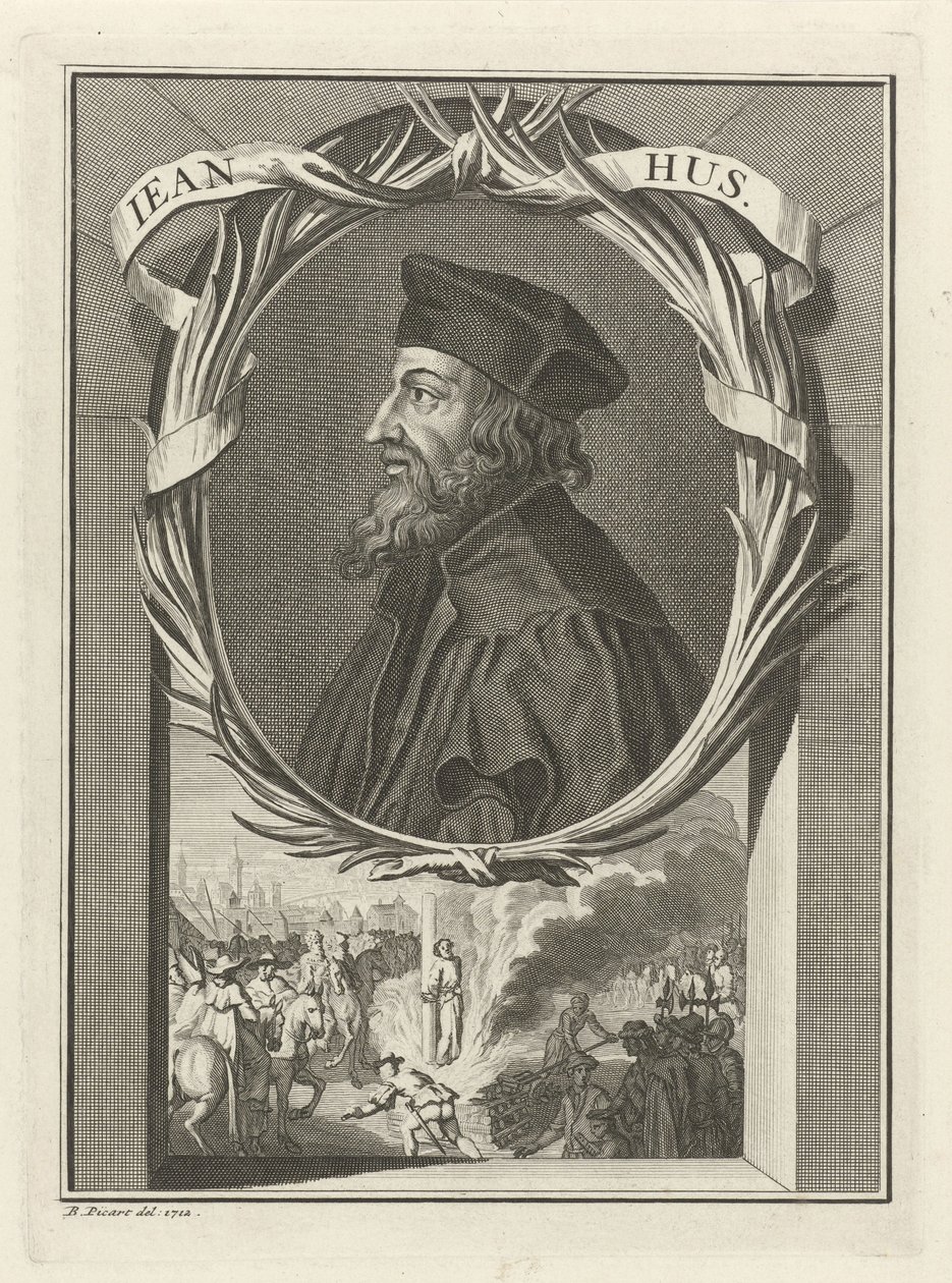 Husz János portréja, 1712 alkotó: Bernard Picart