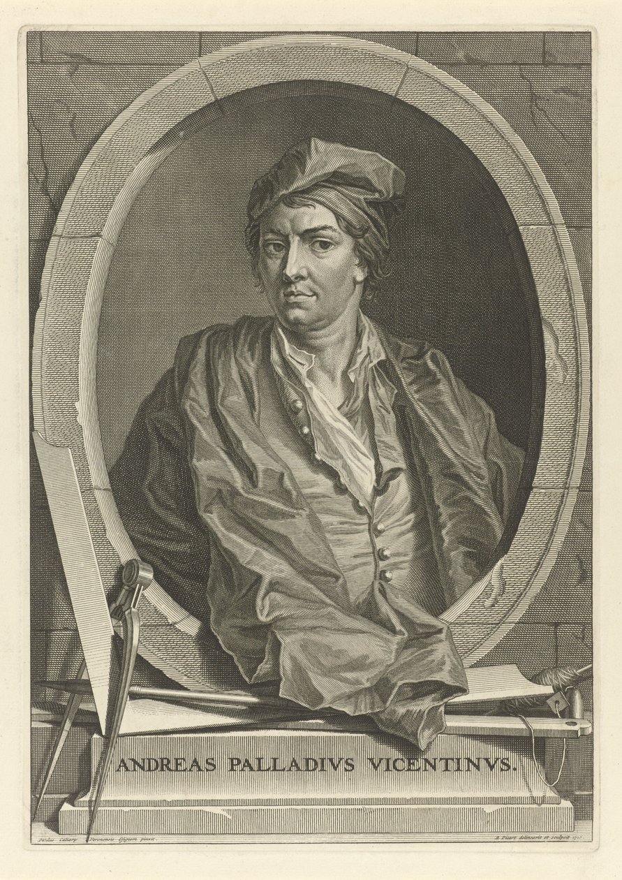 Andrea Palladio építész portréja 1508-1580 Paolo Veronese nyomán, 1716. alkotó: Bernard Picart