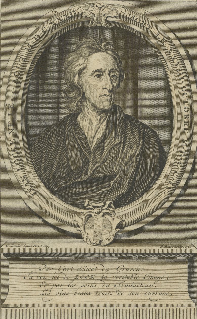 John Locke orvos és filozófus portréja 1632-1704, 1721. alkotó: Bernard Picart