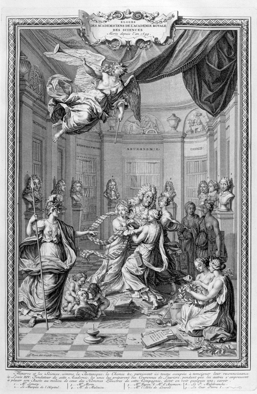 A Királyi Tudományos Akadémia akadémikusainak dicsérete... 1728 alkotó: Bernard Picart