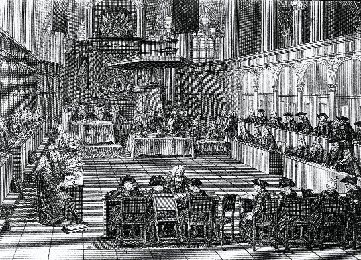 Protestáns zsinat 1730-ban a Nieuwe Kerkben (Új templom) Amszterdamban, Hollandiában, metszet Bernard Picart (1673-1733) alkotó: Bernard Picart