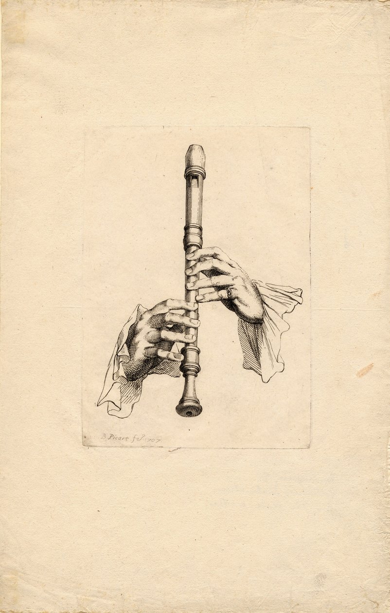 Recorder Players Hands, um 1700 alkotó: Bernard Picart