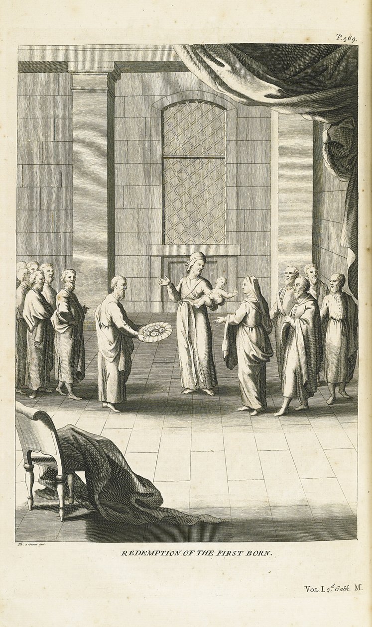 Az elsőszülött fiú megváltása, 1735-1739 alkotó: Bernard Picart