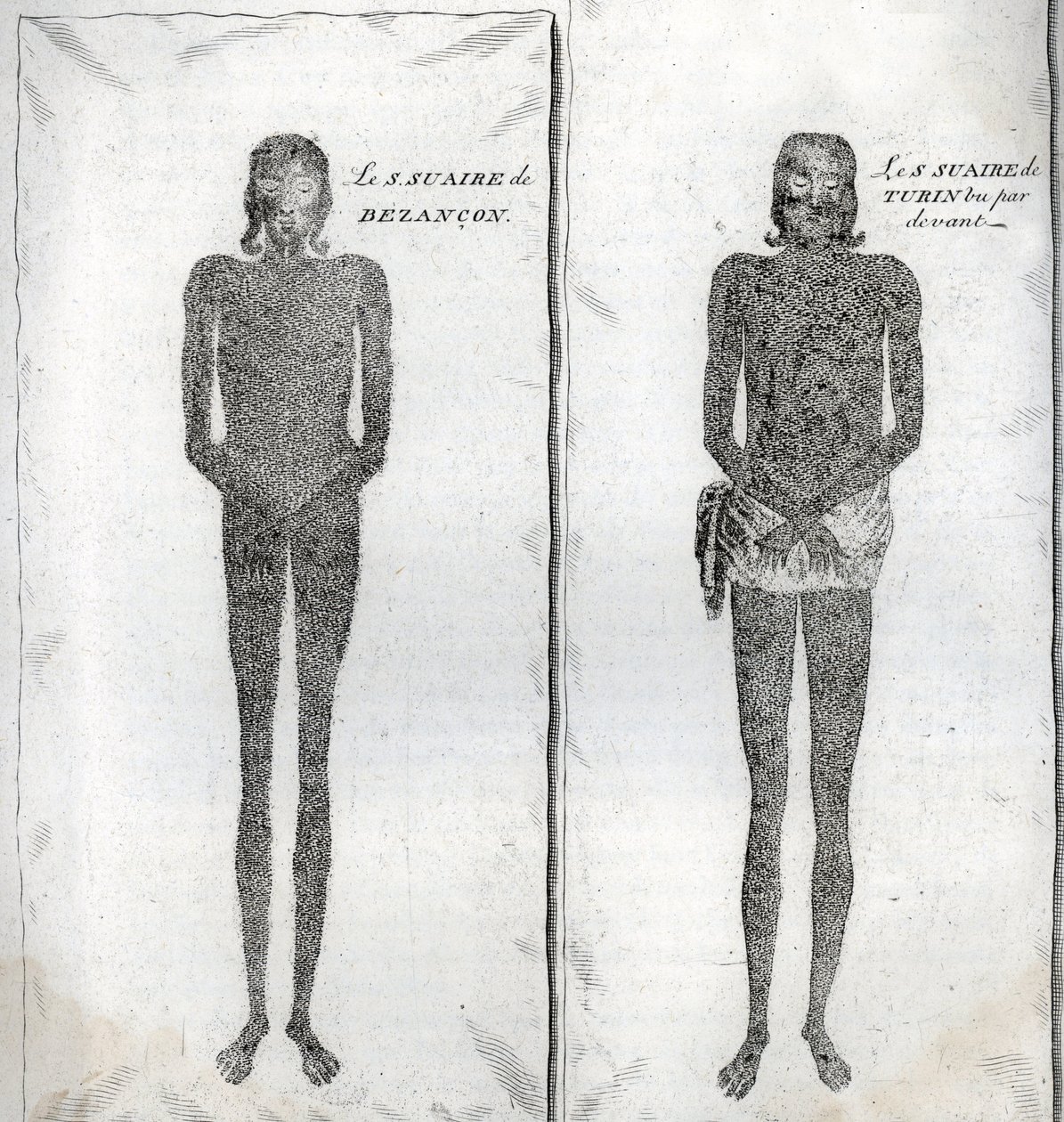A besanconi lepel és a torinói lepel ábrázolása Bernard Picart (1723-1743) „A világ összes népének vallási szertartásainak és szokásainak illusztrációja” című metszete, 1819 Magángyűjtemény alkotó: Bernard Picart