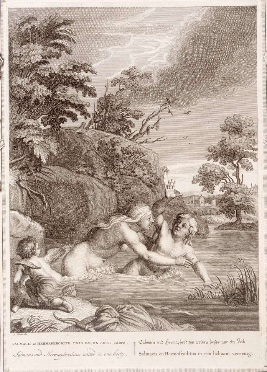 Salmacis és Hemaphroditus egyesült egy testben, 1731 alkotó: Bernard Picart